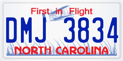 NC license plate DMJ3834