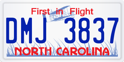 NC license plate DMJ3837
