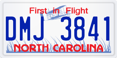 NC license plate DMJ3841