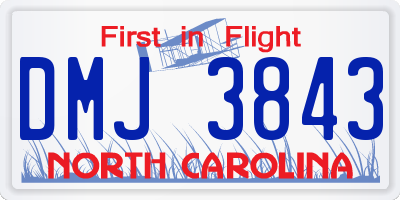 NC license plate DMJ3843