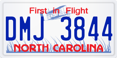 NC license plate DMJ3844