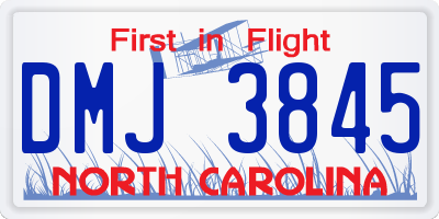 NC license plate DMJ3845
