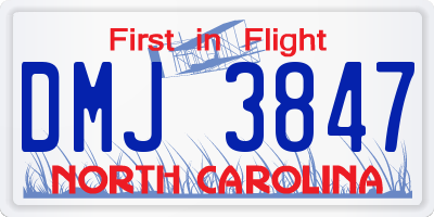 NC license plate DMJ3847