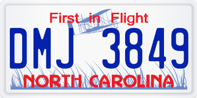 NC license plate DMJ3849