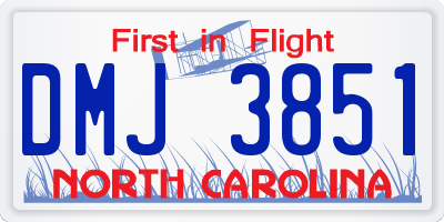 NC license plate DMJ3851