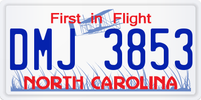 NC license plate DMJ3853