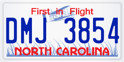 NC license plate DMJ3854