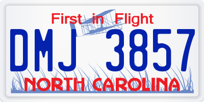 NC license plate DMJ3857