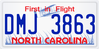 NC license plate DMJ3863