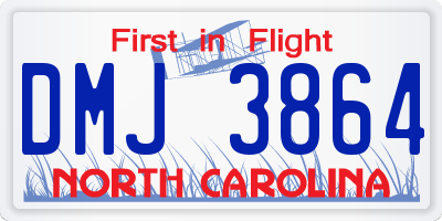 NC license plate DMJ3864
