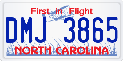 NC license plate DMJ3865
