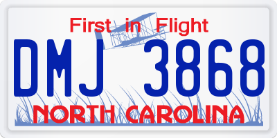 NC license plate DMJ3868