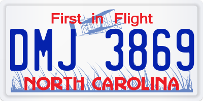 NC license plate DMJ3869