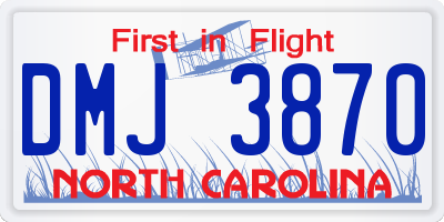 NC license plate DMJ3870