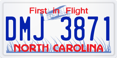 NC license plate DMJ3871