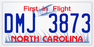 NC license plate DMJ3873