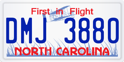 NC license plate DMJ3880