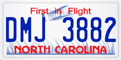 NC license plate DMJ3882