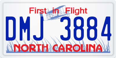 NC license plate DMJ3884