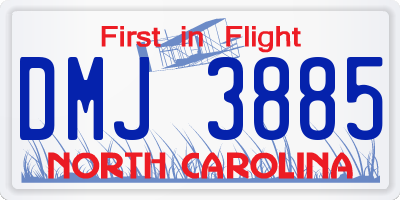 NC license plate DMJ3885