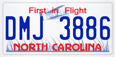 NC license plate DMJ3886