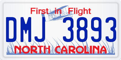 NC license plate DMJ3893