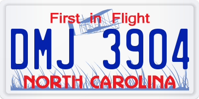 NC license plate DMJ3904
