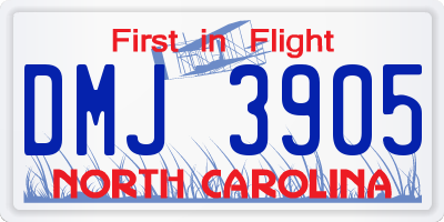 NC license plate DMJ3905