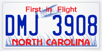 NC license plate DMJ3908