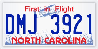 NC license plate DMJ3921