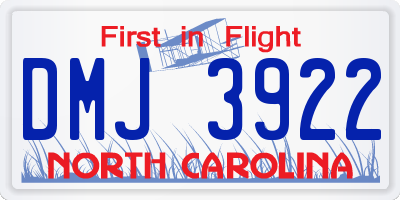 NC license plate DMJ3922