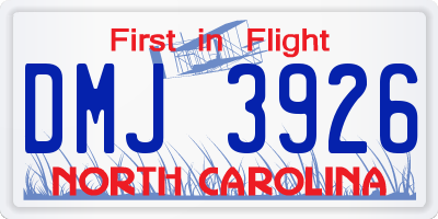 NC license plate DMJ3926