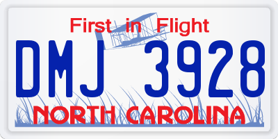 NC license plate DMJ3928