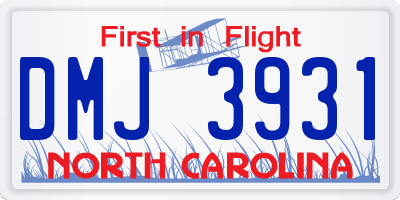 NC license plate DMJ3931