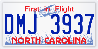 NC license plate DMJ3937