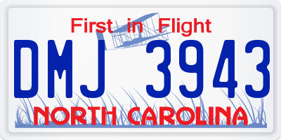 NC license plate DMJ3943
