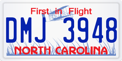 NC license plate DMJ3948