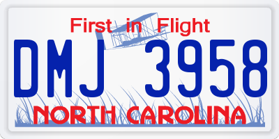NC license plate DMJ3958