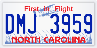 NC license plate DMJ3959