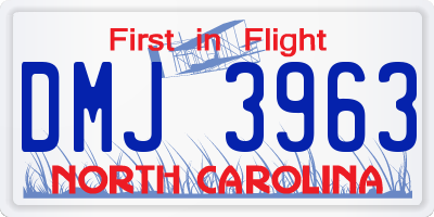 NC license plate DMJ3963
