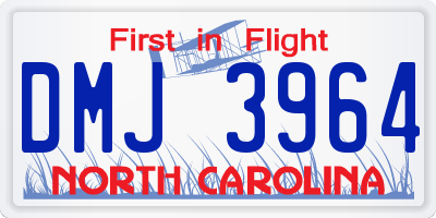 NC license plate DMJ3964