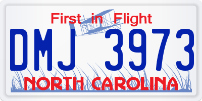 NC license plate DMJ3973