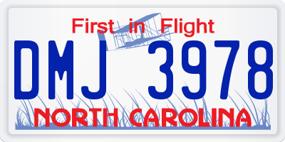 NC license plate DMJ3978