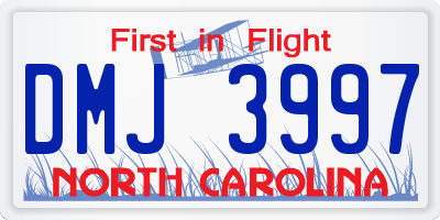 NC license plate DMJ3997