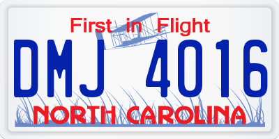 NC license plate DMJ4016