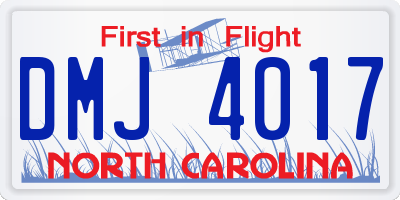 NC license plate DMJ4017