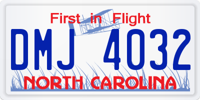 NC license plate DMJ4032