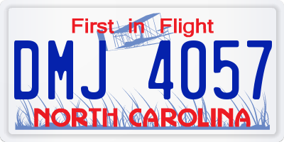 NC license plate DMJ4057