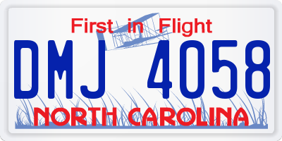 NC license plate DMJ4058