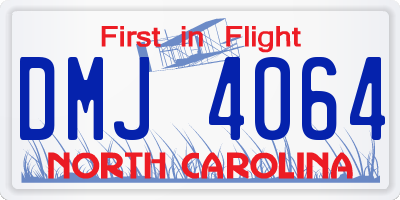 NC license plate DMJ4064